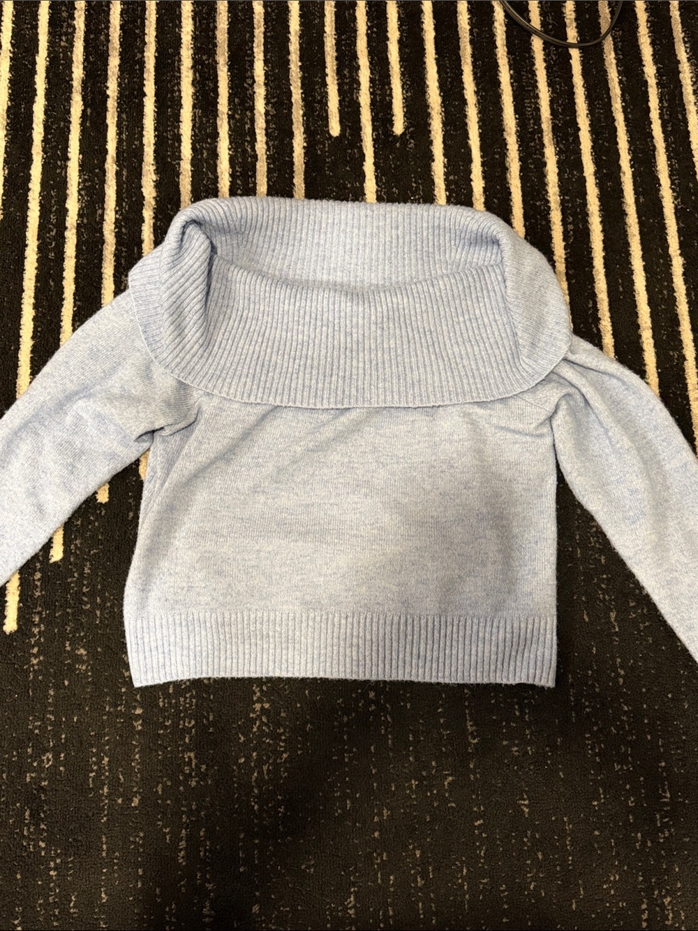 Lucky Brand Off-Shoulder Light Blue Women’s Sweater
